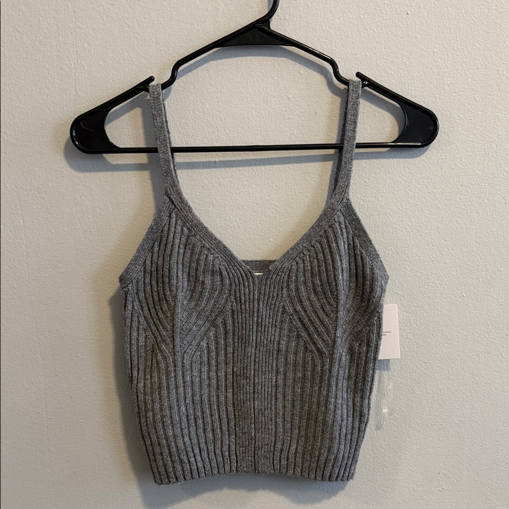Auden Gray Ribbed Tank Top